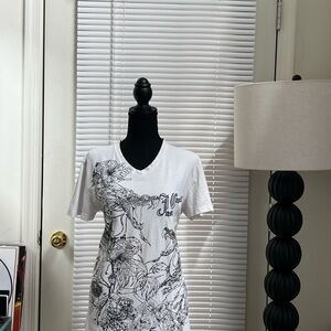 Just Cavalli White Tee with Blue Graphic